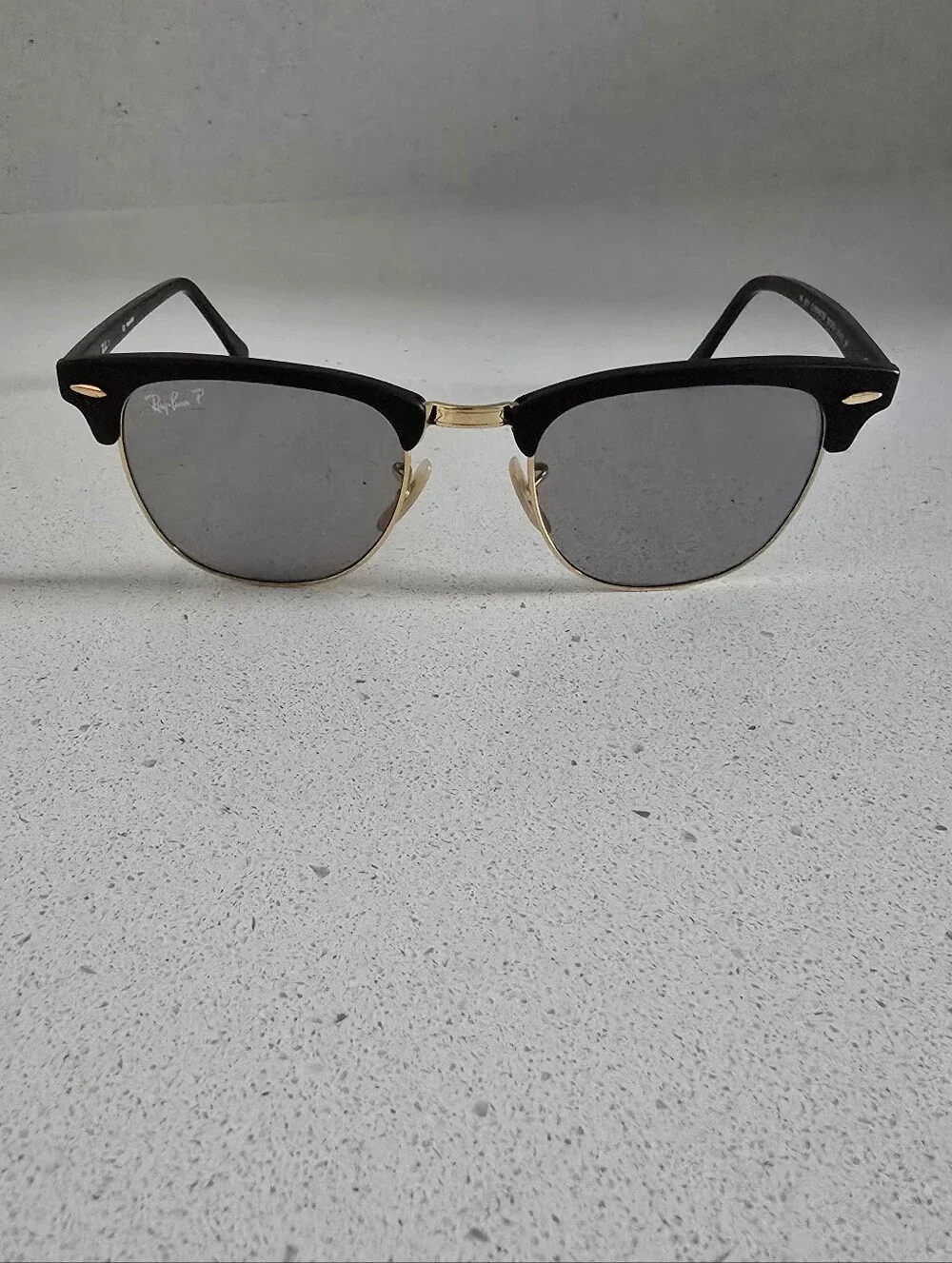 Ray-Ban Polarized Clubmaster Classic Men's Sunglasses - Black/Gold Msrp $244